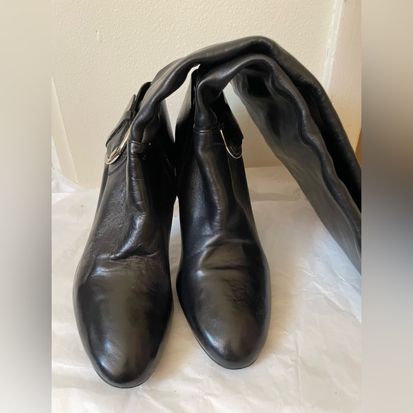 NEW Black Size 9 Leather Gianni Bini Heeled Boots - Picture 5 of 8